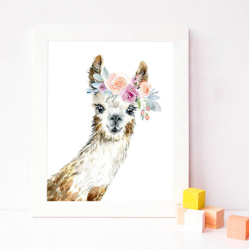 Modern Animal Alpaca Ins Print Poster Print Bedroom Decor Modern Animal Alpaca Ins Print Poster Print Bedroom Decor